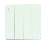 Switch, 4 Gang, 1 Way, full Cover, White, CHINT