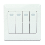 Switch, 4 Gang, 1 Way, with Neon, White – CHINT 1