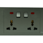 Universal Multi Socket Switch, 13 Amp, Double, Black – CHINT